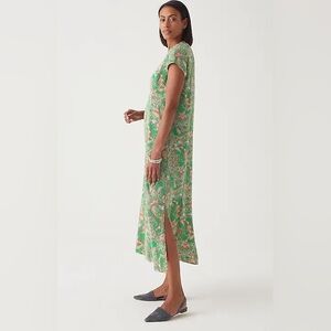 J. Jill Green and Pink Paisley Midi Dress